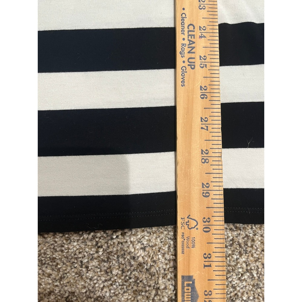 White House Black Market Striped 3/4 Sleeve Tunic Top Black White Medium - Picture 6 of 8